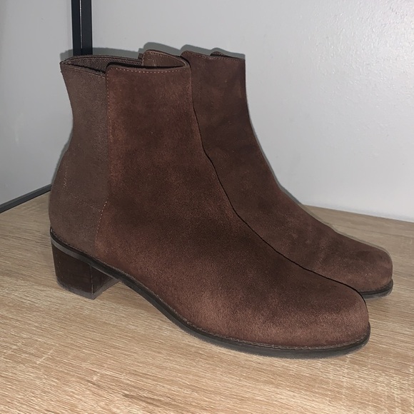 Stuart Weitzman Easyon Reserve Brown Suede Bootie 7.5 - Picture 9 of 16